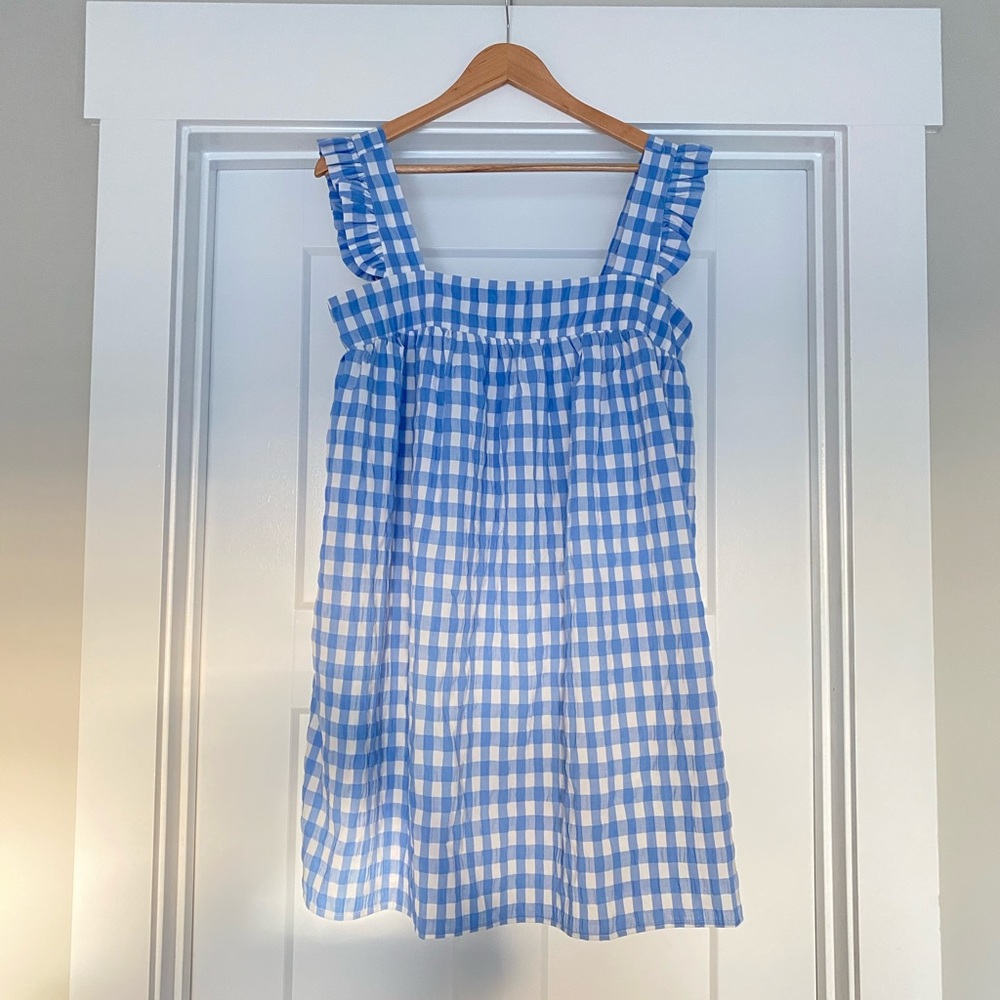 Blue Gingham Dress by Storia size L